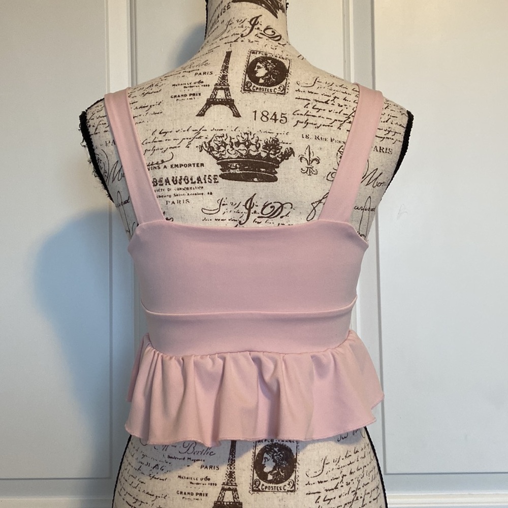 VESTIDOS RUFFLE HEM CROP TOP - Picture 5 of 5